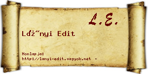 Lányi Edit névjegykártya